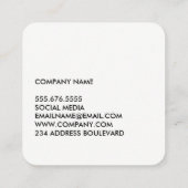 ミニマルなベビーブルー スクエア名刺 (裏面)