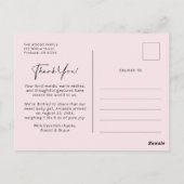 ミニマルなベビー写真の感謝のポストカード ポストカード (裏面)