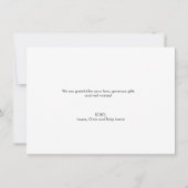 ミニマルなベビー5枚写真コラージュ新生児感謝 招待状 (裏面)