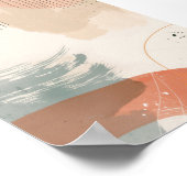 ミニマルなベージュとオレンジの抽象芸術ライン ポスター (角)