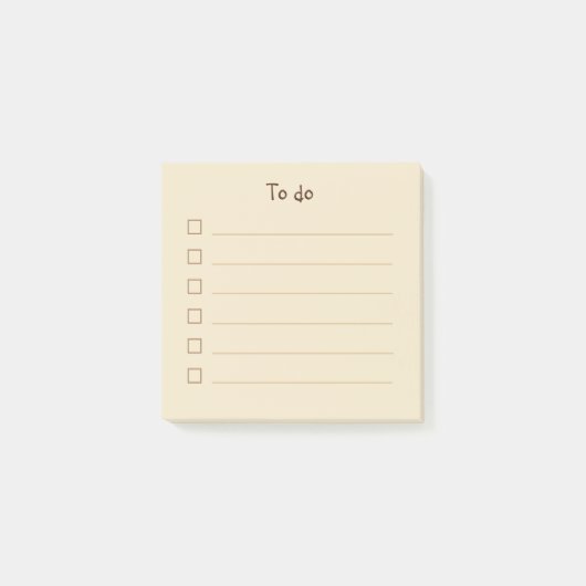 ミニマルなベージュとブラウンリストへ ポストイット (正面)