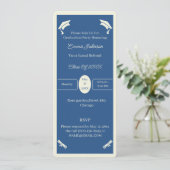 ミニマルなベージュとブルーのパーソナライズされた卒業 招待状 (スタンド正面)