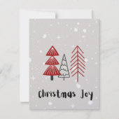 ミニマルなベージュと赤いメリークリスマスグリーティング シーズンカード (正面)