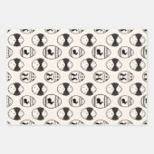 ミニマルなベージュイースターバニー&エッグセット3 ラッピングペーパーシート (正面)