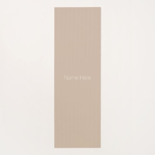 ミニマルなベージュタン名前をカスタムするモノグラム ヨガマット (裏面)