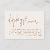 ミニマルなベージュブライダルシャワーディスプレイシャワー エンクロージャーカード (正面)