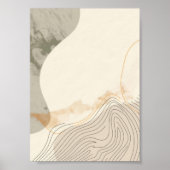 ミニマルなベージュライン抽象芸術 ポスター (正面)