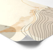 ミニマルなベージュライン抽象芸術 ポスター (角)