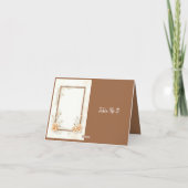 ミニマルなベージュ植物体結婚枠のテーブル サンキューカード (裏面)