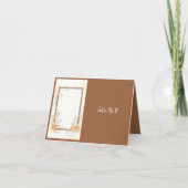 ミニマルなベージュ植物体結婚枠のテーブル サンキューカード (正面)