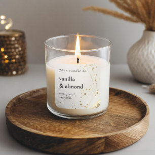 ミニマルなベージュ金ゴールドキャンドルラベル スクエアシール