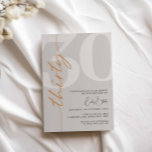 ミニマルなベージュ30th誕生日パーティの招待状 招待状<br><div class="desc">このミニマルタイポグラフィ30歳の誕生日パーティの招待状は誕生日パーティーにモダン最適だ。任意の色でカスタマイズ可能保デザインとエレガント現状のまま、または独自のグラフィックとアートワークを追加してカスタマイズ。レイアウト、フォント、文字サイズの変更など、このデザインの高度なカスタマイズを行うには、上クリックの「」ボタカスタマイズンを使用してください。何か連絡質問があれば私に頼む！</div>