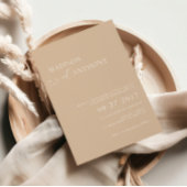 ミニマルなベージュQRコードRSVP All In One 結婚's 招待状