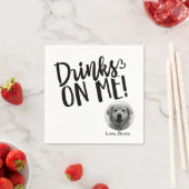 ミニマルなペットのフォトドリンクでペットをスタイリッシュ探す スタンダードカクテルナプキン (インサイチュ)