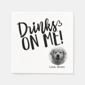 ミニマルなペットのフォトドリンクでペットをスタイリッシュ探す スタンダードカクテルナプキン (正面)