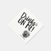 ミニマルなペットのフォトドリンクでペットをスタイリッシュ探す スタンダードカクテルナプキン (角)