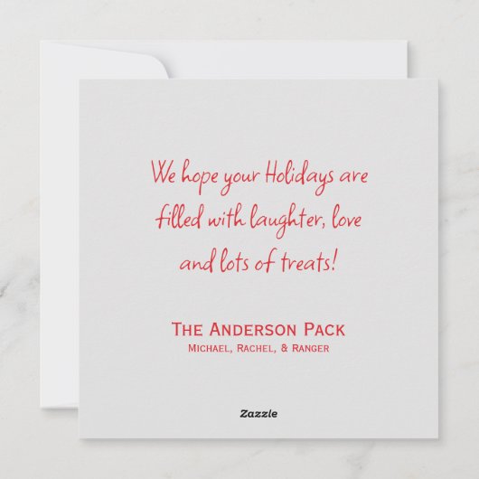 ミニマルなペットフォトクリスマスカード シーズンカード (裏面)