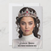 ミニマルなページェントのオートグラフカード – 暗い文字 招待状 (正面)