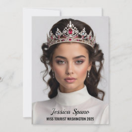 ミニマルなページェントのオートグラフカード – 暗い文字 招待状