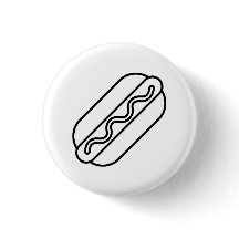 ミニマルなホットドッグのボタン。ライおもしろいンアートフードピン