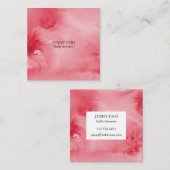ミニマルなホットピンクのテクスチャ付き名刺の正方形 スクエア名刺 (正面/裏面)