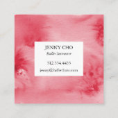 ミニマルなホットピンクのテクスチャ付き名刺の正方形 スクエア名刺 (裏面)