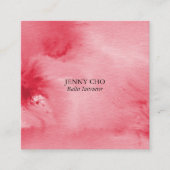 ミニマルなホットピンクのテクスチャ付き名刺の正方形 スクエア名刺 (正面)