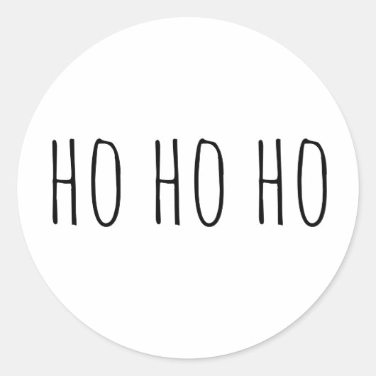 ミニマルなホホホのクリスマス。ホリデーサンタクロース ラウンドシール (正面)