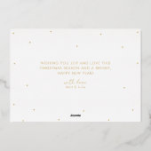 ミニマルなホリデーシーズンの写真グリーティング 箔シーズンカード (裏面)