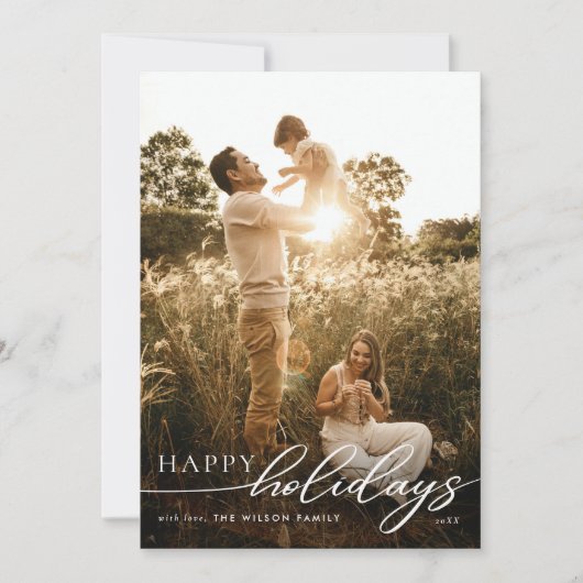 ミニマルなホリデーシーズンスクリプト | オリジナル写真 シーズンカード (正面)