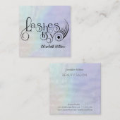 ミニマルなホログラフィックおもしろいのロゴ スクエア名刺 (正面/裏面)