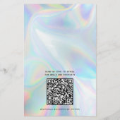 ミニマルなホログラフィックなビジネス価格リスト チラシ (裏面)