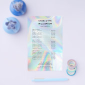 ミニマルなホログラフィックなビジネス価格リスト チラシ (シングル)