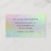 ミニマルなホログラフィックオパール石の名刺 名刺 (裏面)