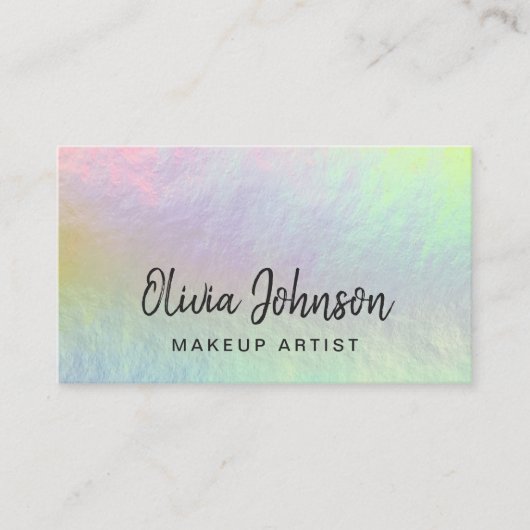 ミニマルなホログラフィックオパール石の名刺 名刺 (正面)