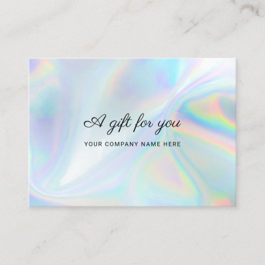 ミニマルなホログラフィックビジネスギフト証明書 名刺 (正面)