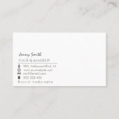 ミニマルなホログラフィック金ゴールド箔美容師 名刺 (裏面)