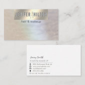 ミニマルなホログラフィック金ゴールド箔美容師 名刺 (正面/裏面)