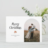 ミニマルなホワイトアーチのクリスマス写真 シーズンカード (スタンド正面)