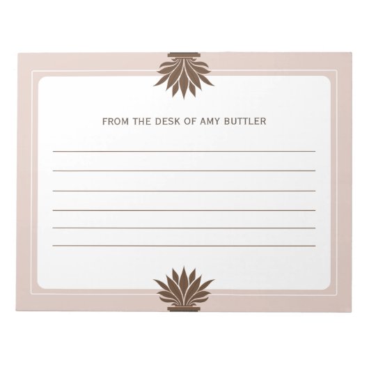 ミニマルなホワイトブラウン ノートパッド (正面)