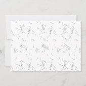 ミニマルなホワイトラインアートスケッチはシンプルな表現を描いている 招待状 (正面)