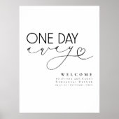 ミニマルなホワイトリハーサルのディナーウェルカムサイン ポスター (正面)