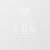 ミニマルなホワイトリースベーカリーロゴの営業時間 ウィンドウサイン (シート)