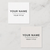 ミニマルなホワイト名刺 – カスタマイズ可能なデザイン スクエア名刺 (正面/裏面)