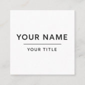 ミニマルなホワイト名刺 – カスタマイズ可能なデザイン スクエア名刺 (正面)