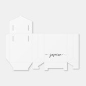 ミニマルなホワイト ガーリー モノグラム 名前 スクリプト フェイバーボックス (折り畳みなし)