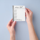 ミニマルなホワイト フェイクシルバーライン ビューティーメニュー チラシ (手)