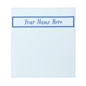 ミニマルなホームオフィス便利ノート海軍の名前文字 ノートパッド (正面)