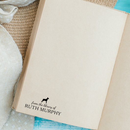 ミニマルなボクサー犬の図書室一覧 ラバースタンプ