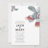 ミニマルなボタニカルウェディング招待状 招待状 (正面)